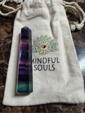 Mindful Souls Fluorite Crystal Point with Pouch